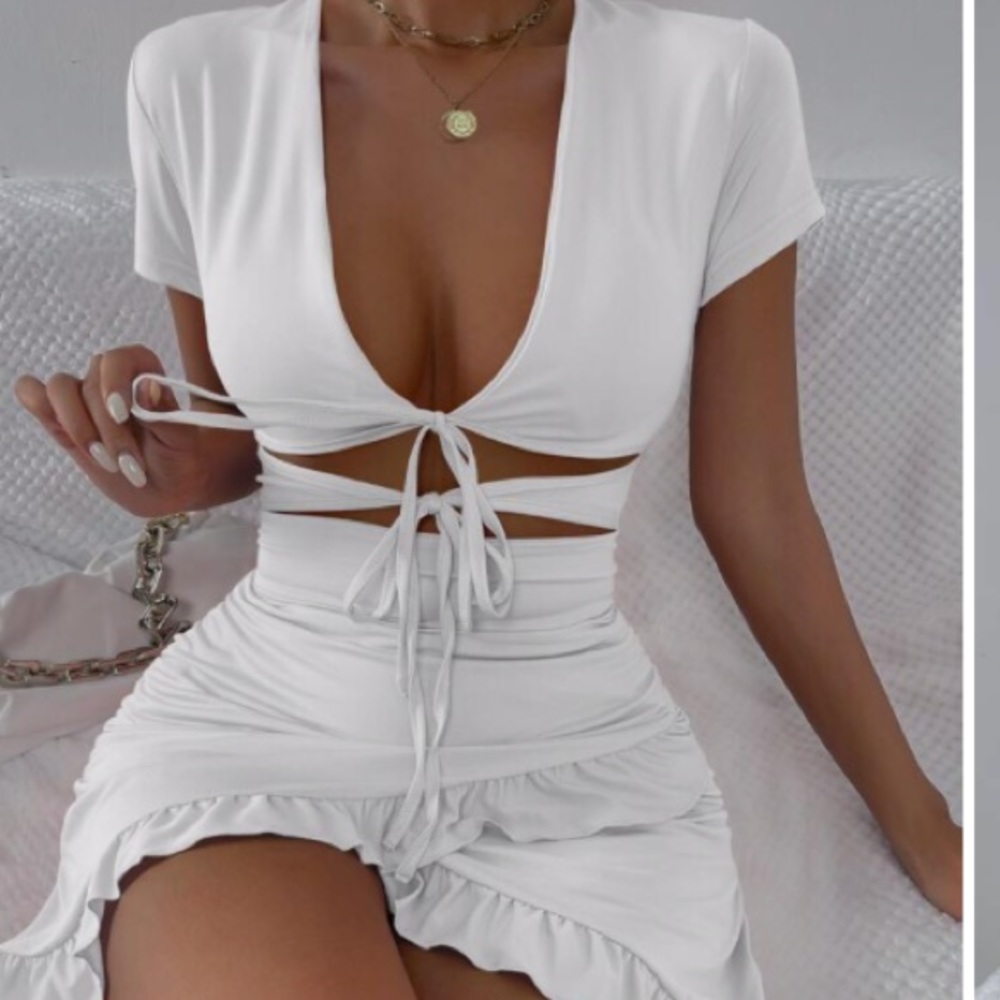 Tie front Ruffle Dress